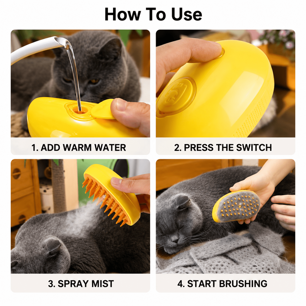 Misty Steamy Pet Brush - Always Whiskered