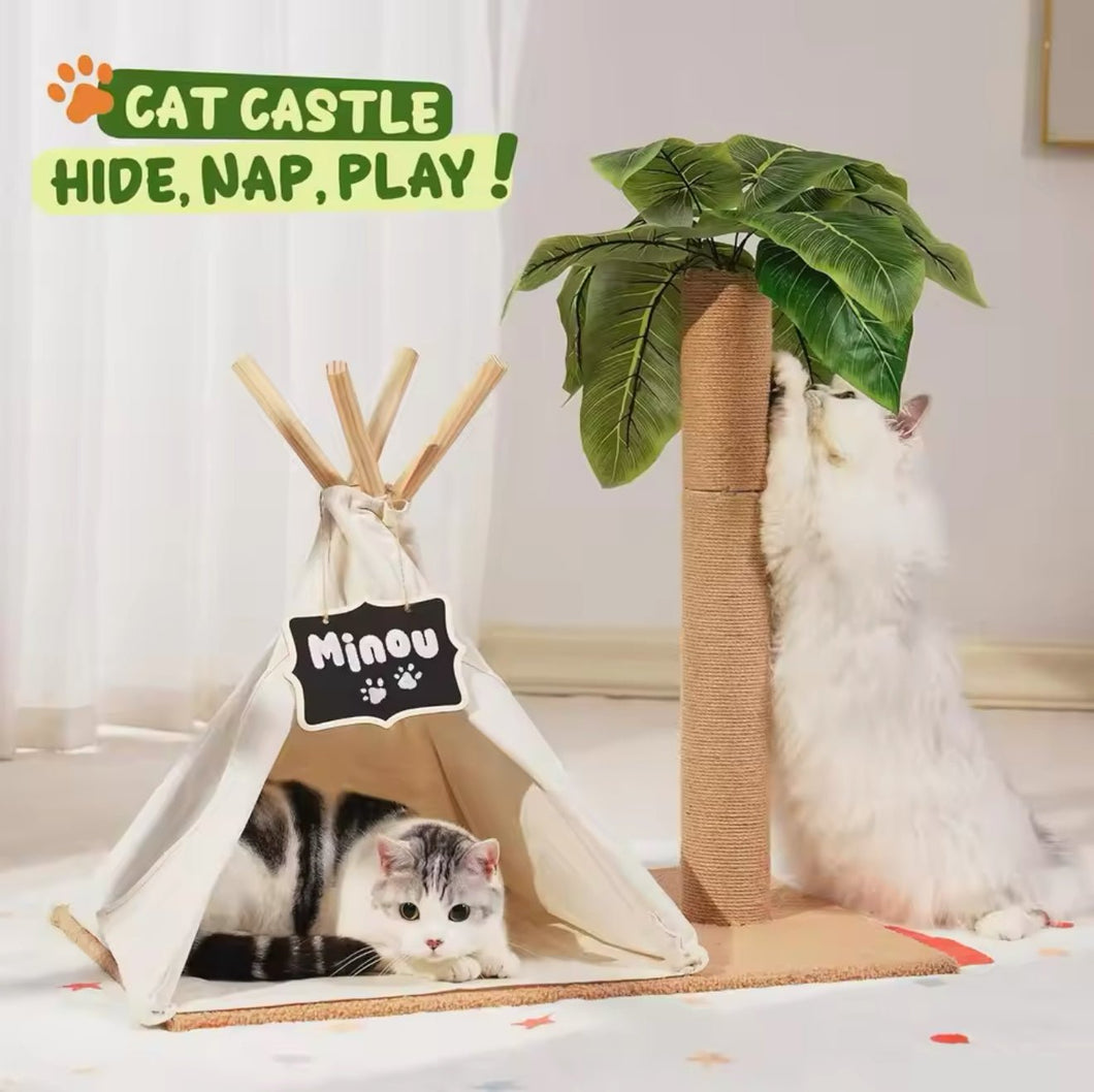 Palm Paradise Cat Tent - Always Whiskered