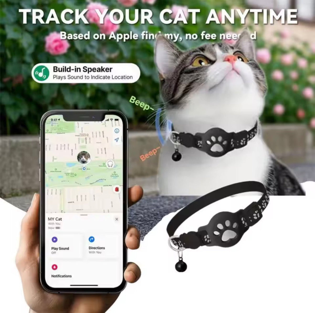 PawTrack Smart Pet Tracker Collar - Always Whiskered