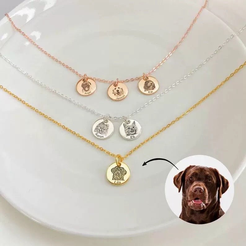 Personalized Pet Photo Necklace - Always Whiskered
