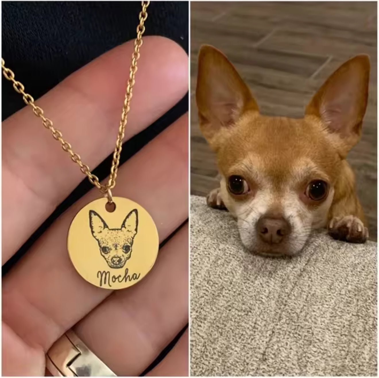 Personalized Pet Photo Necklace - Always Whiskered