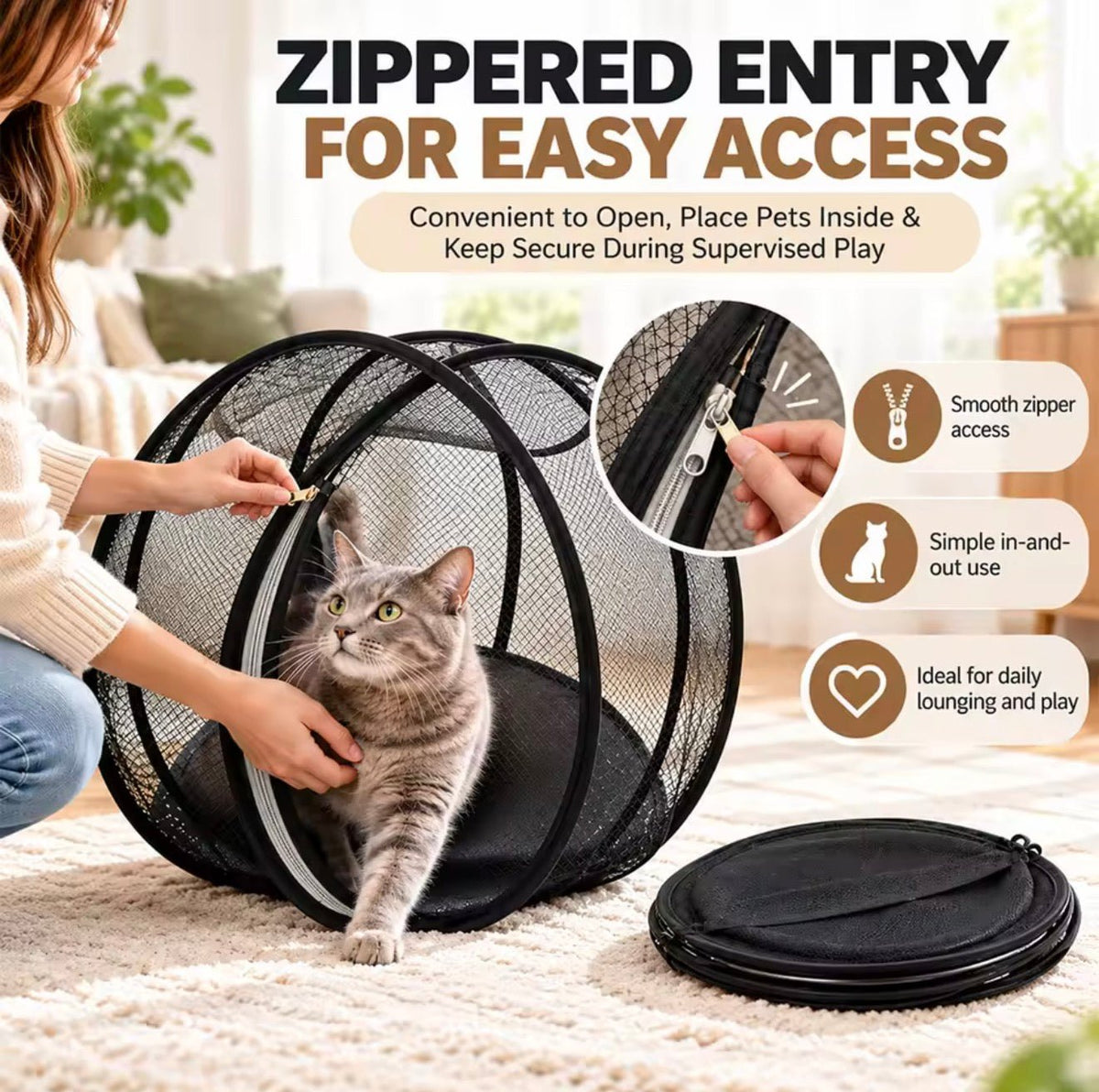 Pop-Up Outdoor Cat Adventure Ball Tent - Always Whiskered