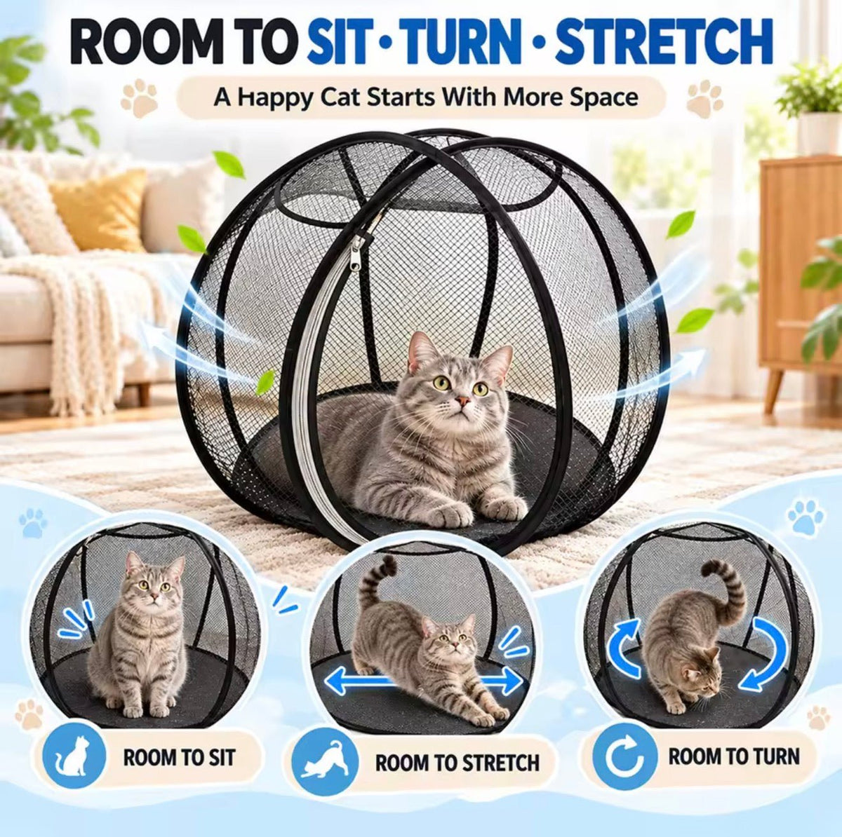 Pop-Up Outdoor Cat Adventure Ball Tent - Always Whiskered