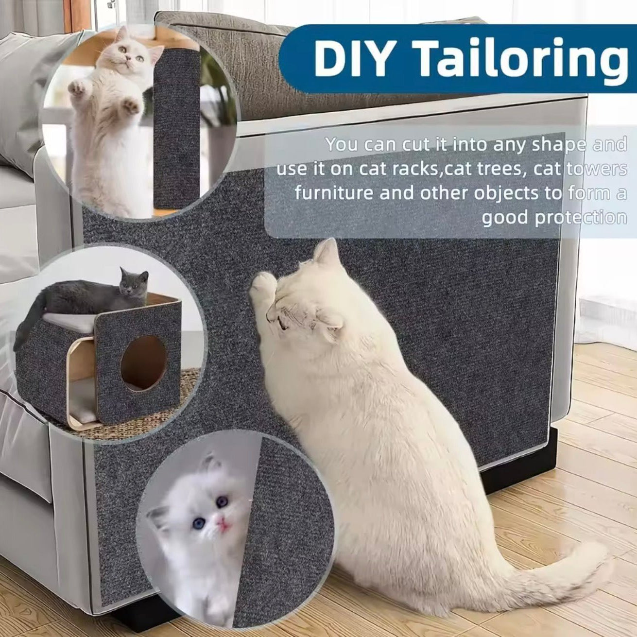 Self - Adhesive Cat Scratcher Mat - Always Whiskered