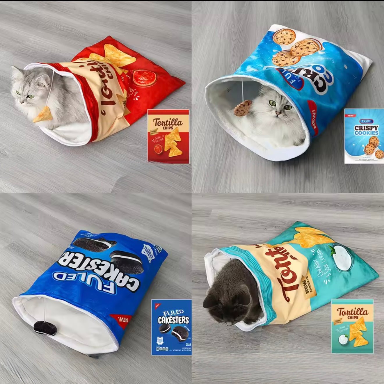 Snack Attack Cat Tunnel Bed - Always Whiskered