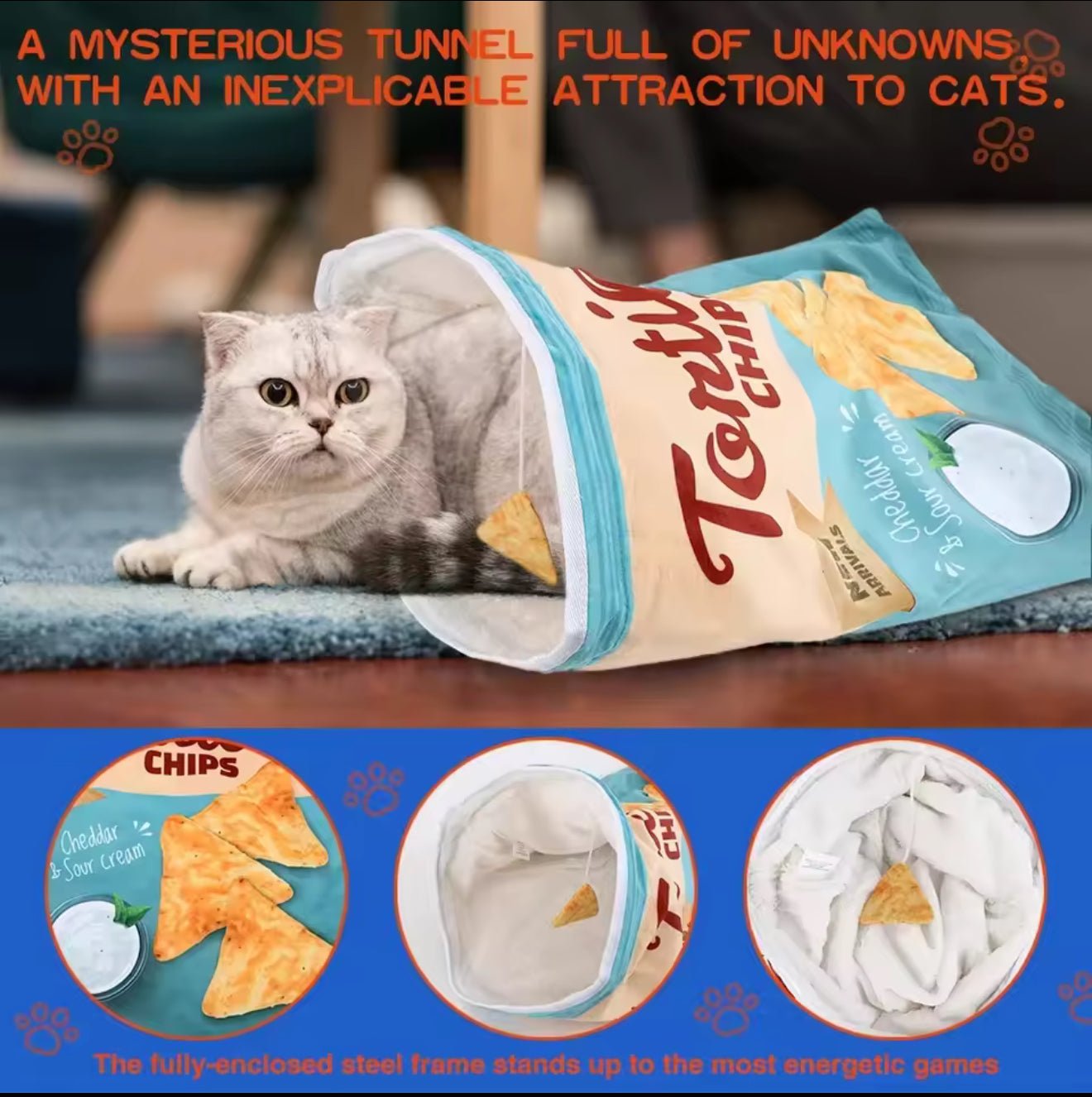 Snack Attack Cat Tunnel Bed - Always Whiskered
