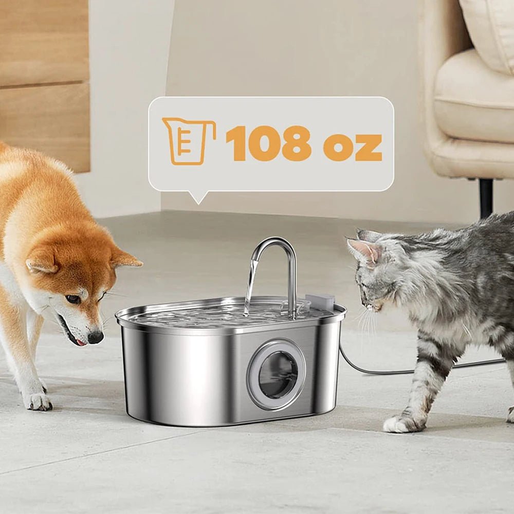 Stainless Steel Pet Faucet Fountain - Always Whiskered