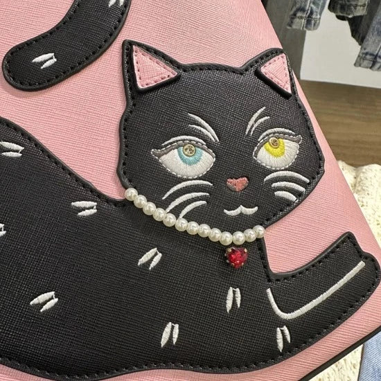 Stretching Cat Handbag - Always Whiskered