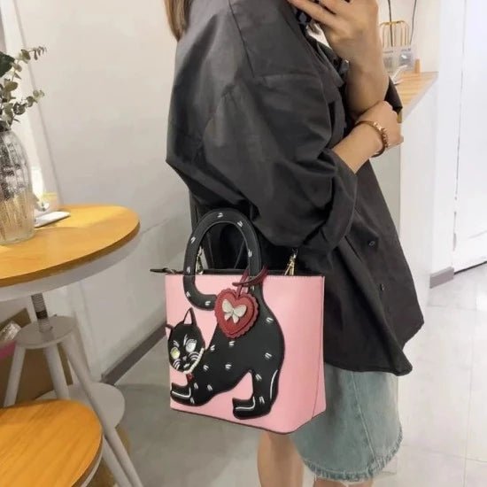 Stretching Cat Handbag - Always Whiskered