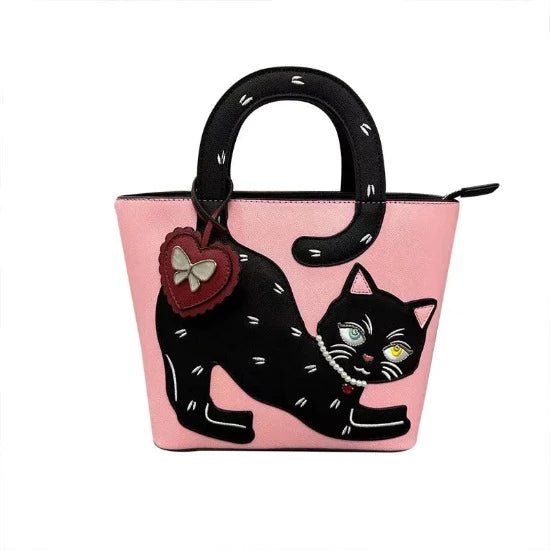 Stretching Cat Handbag - Always Whiskered