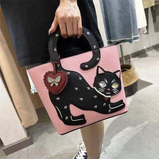 Stretching Cat Handbag - Always Whiskered
