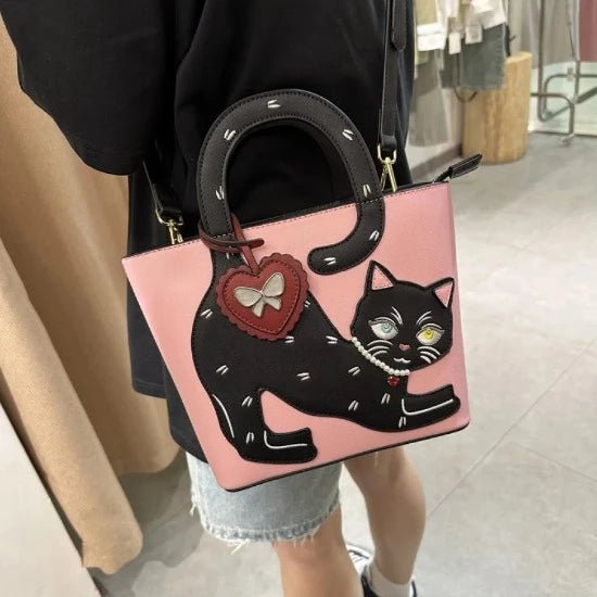Stretching Cat Handbag - Always Whiskered