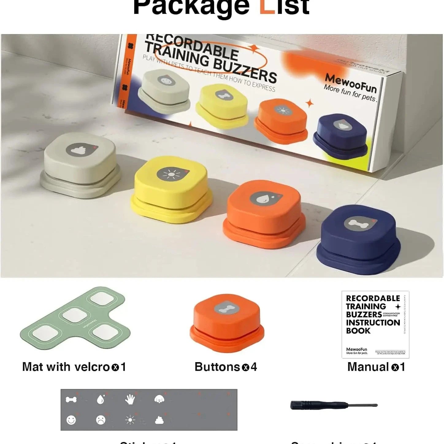 Recordable Pet Training Buttons - Always Whiskered