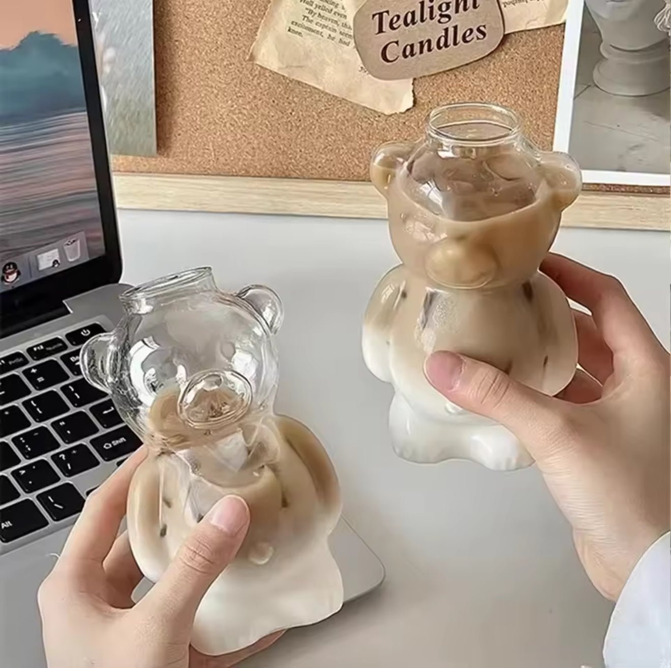 Teddy Bear Glass Cup - Always Whiskered