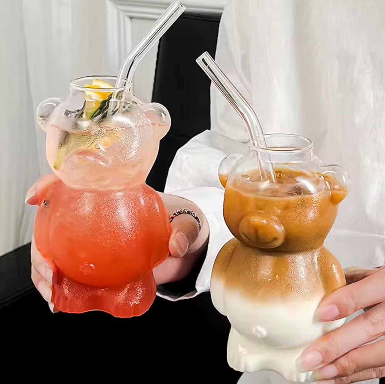 Teddy Bear Glass Cup - Always Whiskered