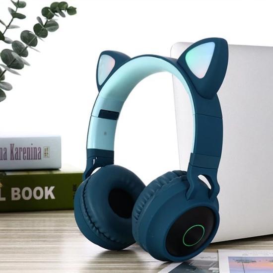 Generic Flashing LED Cute Cat Ears Headphones Bluetooth Wireless