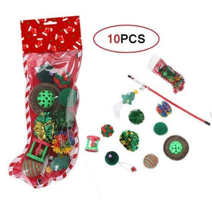 Cat Christmas Stocking with 10 toys - Always Whiskered