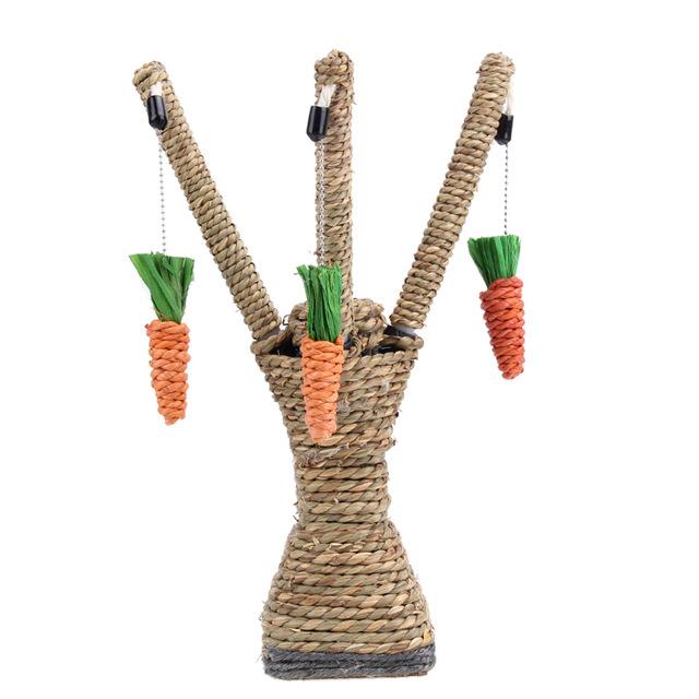 Cat Scrather Tree with hanging carrots - Always Whiskered