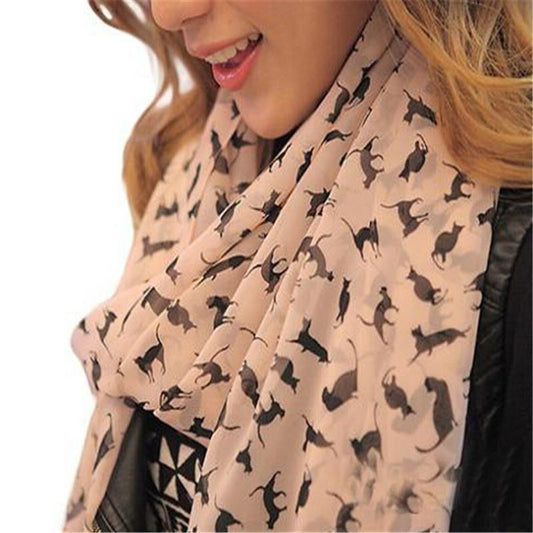 Cat-tastic Women's Chiffon Scarf - Always Whiskered