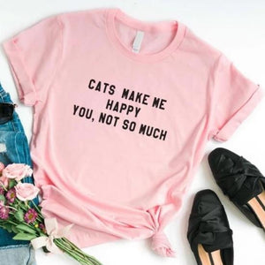 Cats Make Me Happy Tee - Always Whiskered