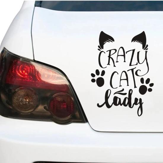 Lady Decals Crazy Cat Lady Car Decal
