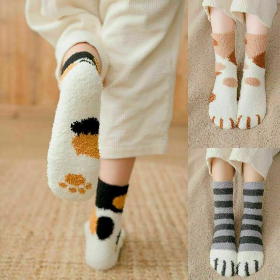 Cat Paw Socks with Toe Beans  Playfully cute fleece socks – Creature of  Leisure LLC
