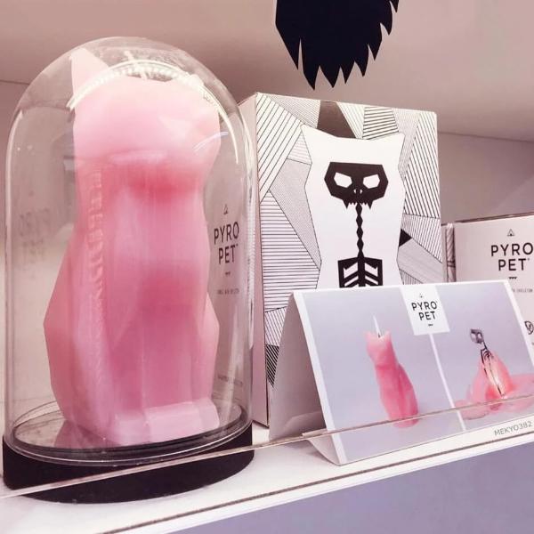 Geometric Cat Candle (skeleton inside) - Always Whiskered