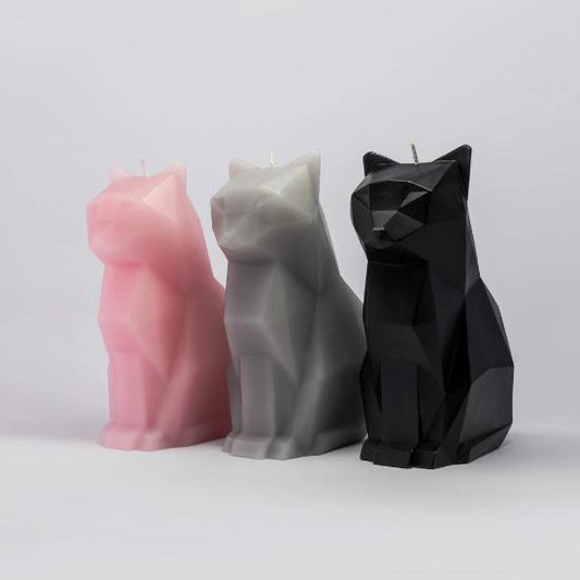 Geometric Cat Candle (skeleton inside) - Always Whiskered