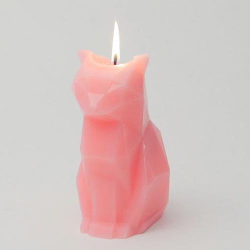 Geometric Cat Candle (skeleton inside) - Always Whiskered