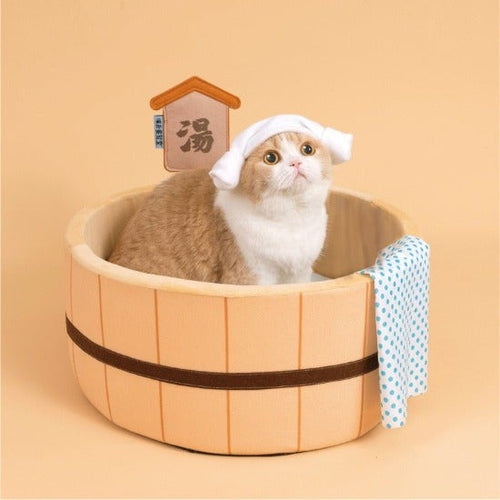 Japanese Onsen Tub Pet Bed - Always Whiskered
