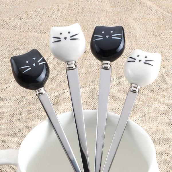 Kitty Stainless Steel Dessert Fork - Always Whiskered