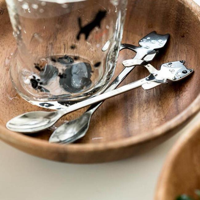 Kitty Stainless Steel Dessert Spoon - Always Whiskered 