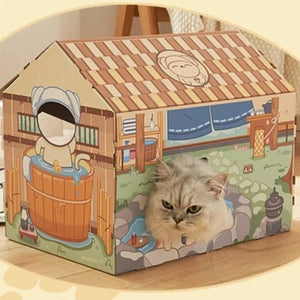 KittyTown Cardboard House - Always Whiskered