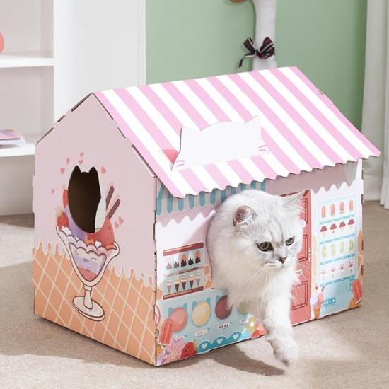 cat ice cream cardboard box