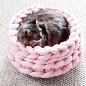 Handmade knitted pet bed - Always Whiskered 