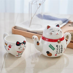 Lucky Cat Teapot Set - Always Whiskered 