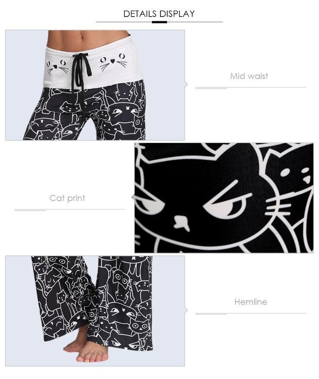 Cat yoga lounge pants - Always Whiskered