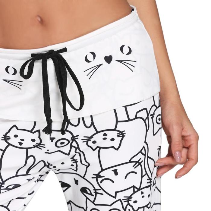 Cat yoga lounge pants - Always Whiskered
