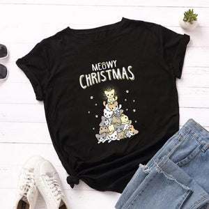 Meowy Christmas Tee