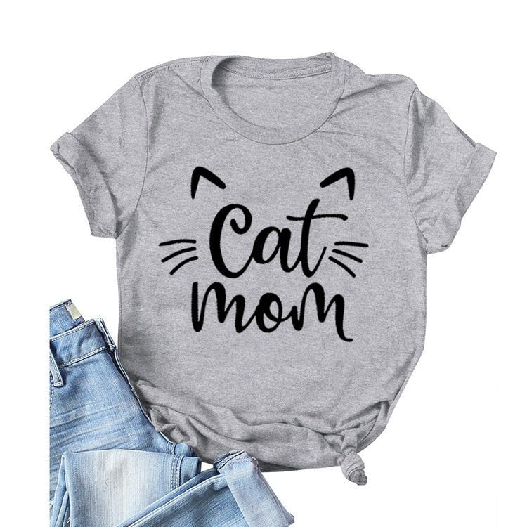 Pawsome Cat Mom Tee - Always Whiskered