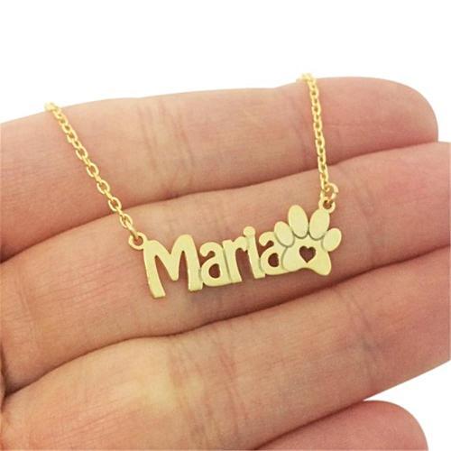 Personalized Name Necklace Paw - Always Whiskered 