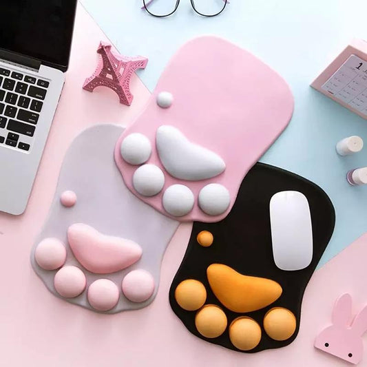 Pawsome Mouse Pad with wrist rest - Always Whiskered