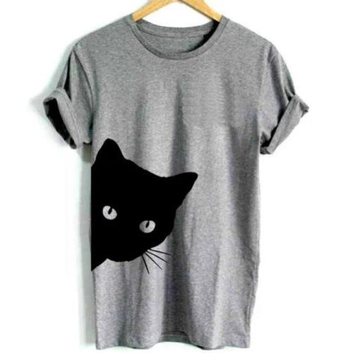 Peeking cat tee shirt