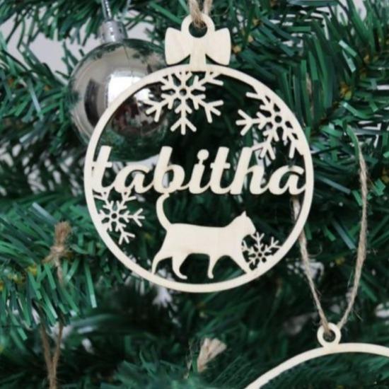 Personalized Pet Name Ornament - Always Whiskered