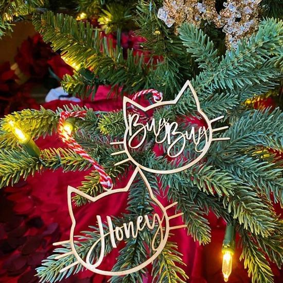 Personalized Pet Name Ornament - Always Whiskered
