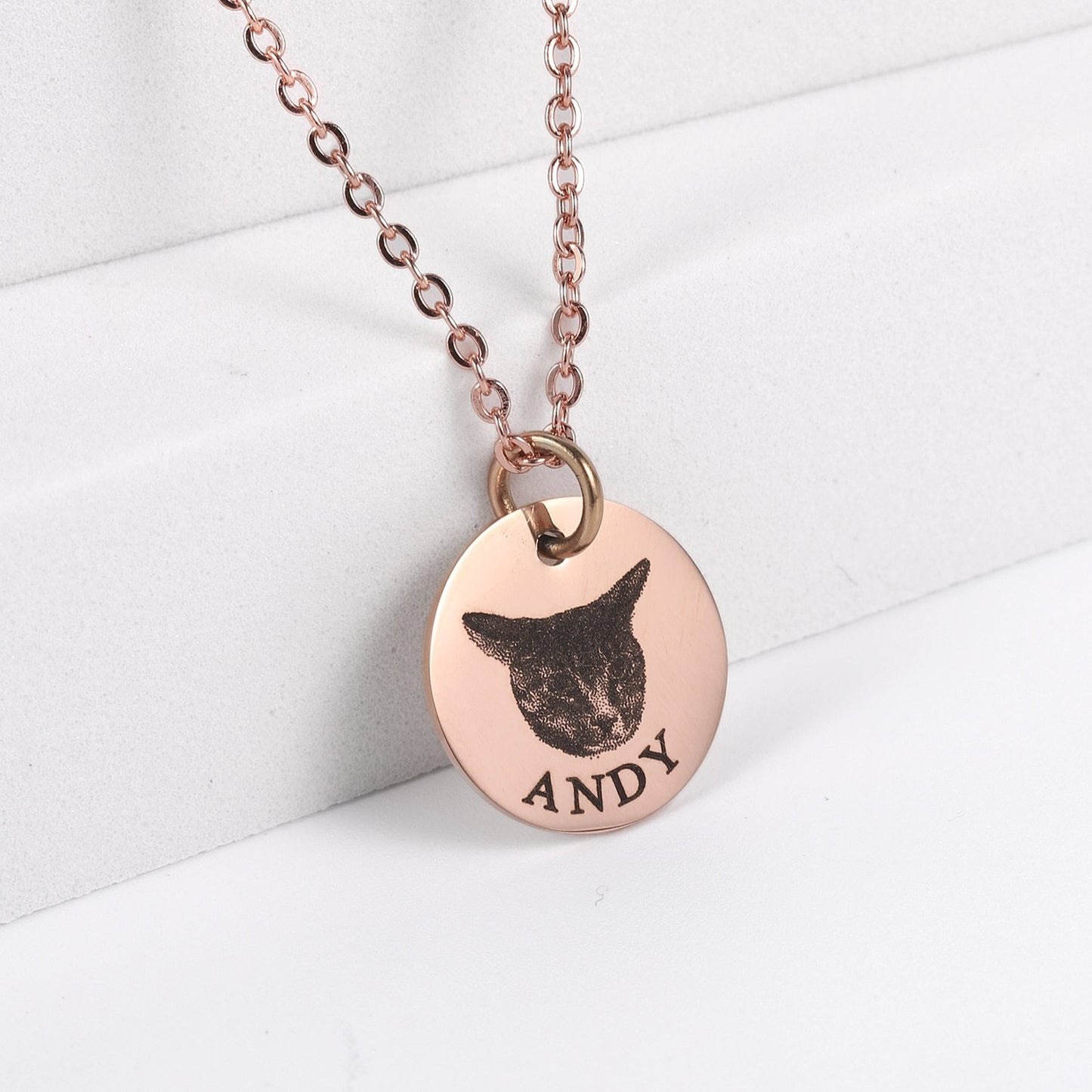Personalized Pet Photo Necklace - Always Whiskered