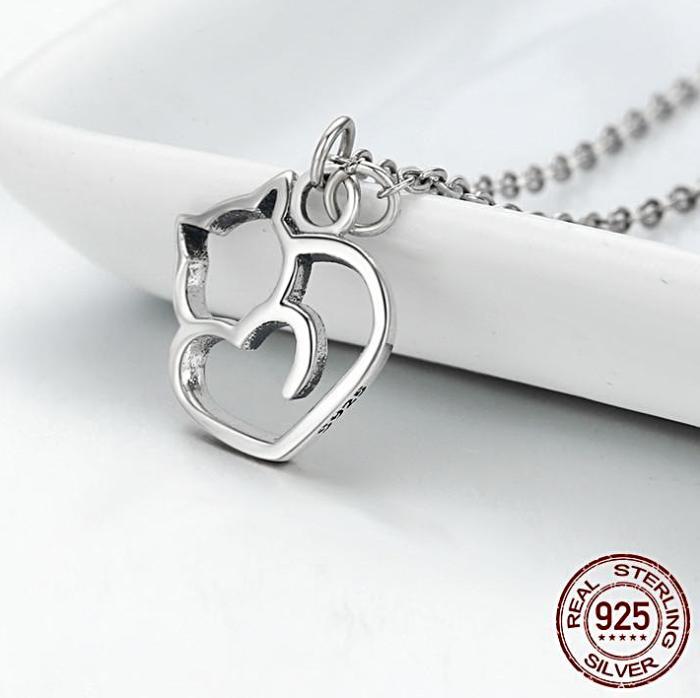 Kitty Silver Necklace - Always Whiskered 
