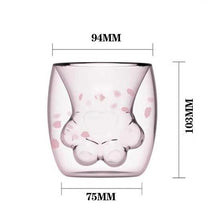cat paw double wall glass