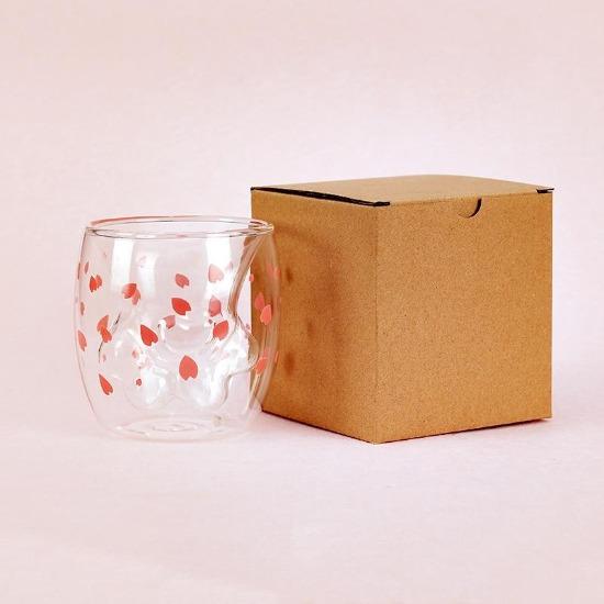 cat paw double wall glass