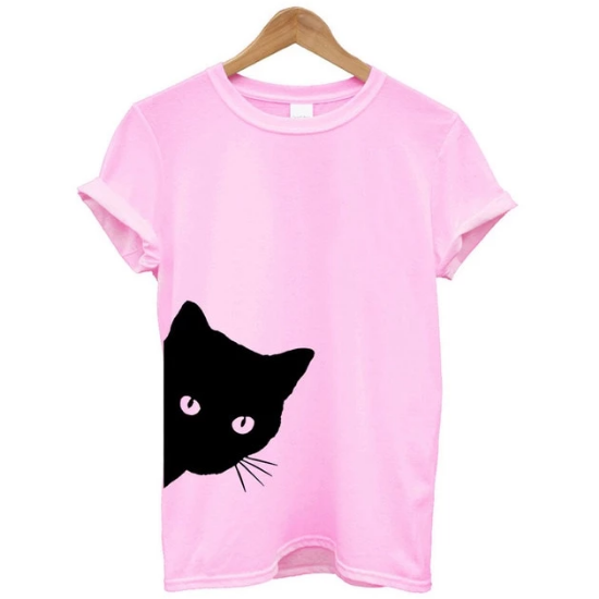 Peeking cat tee shirt